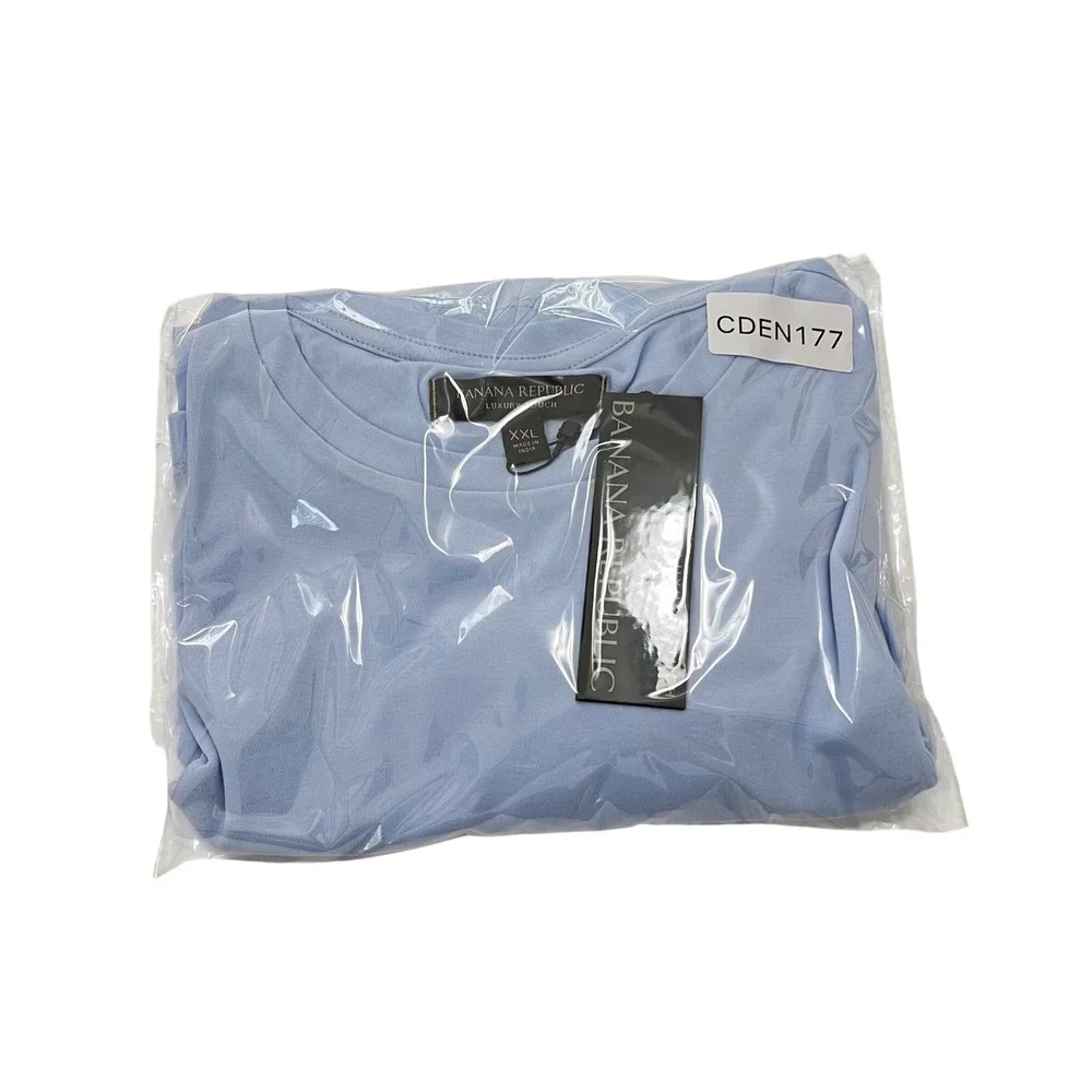 Banana Republic Men's Light Blue Luxury Touch Crewneck TShirt XXL Cotton NWT